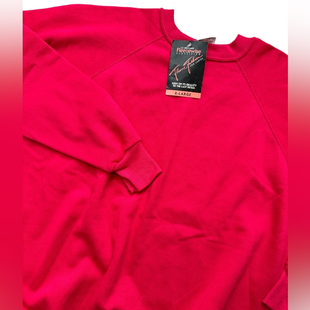 Vintage Deadstock J.E.‎ Morgan Fleece Women’s New Sweatshirt Size XL Pink Retro